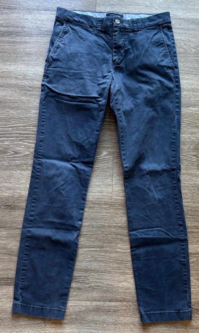 Tommy Hilfiger Men's Slim Fit Chino Pants Size 30 X 32 Navy Comfort Stretch